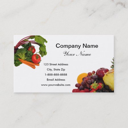 Fruit And Vegetables 2 Business Cards