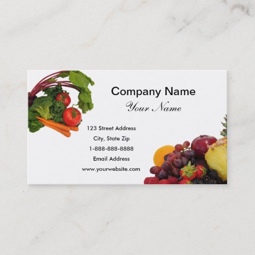 Customizable Fruit and Vegetables 2 Business Cards