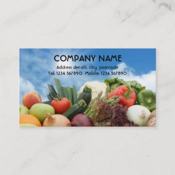 Fruit And Vegetables Business Card by Kjpargeter at Zazzle