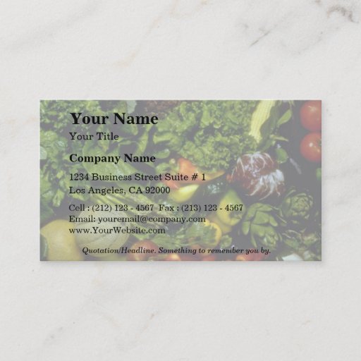 Customizable Fruit and vegetables business cards
