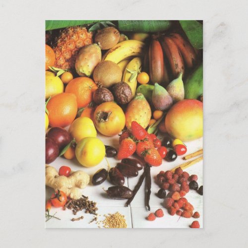 Fruit and vegetables exotic fruits postcard