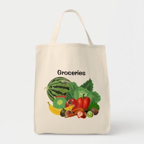 Fruit And Vegetables Grocery Tote Bag