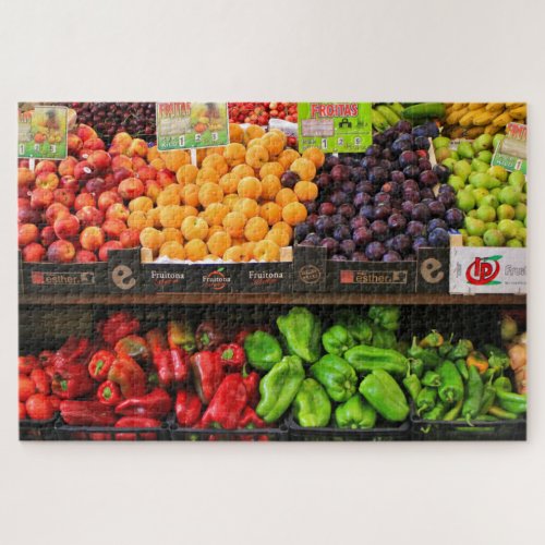 Fruit and vegetables market Santiago Spain Jigsaw Puzzle