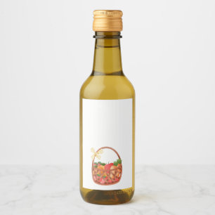 Fruit and veggie basket bow cute wine label