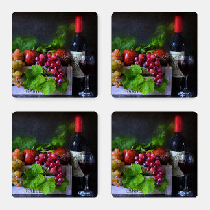 Fruit and Wine Coaster Set
