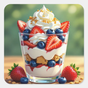 Fruit and Yogurt Parfait Square Sticker