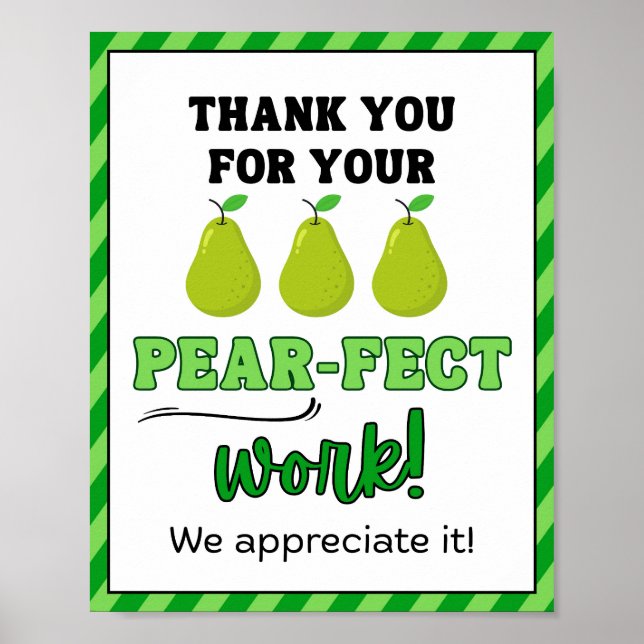 Fruit, Appreciation Week Sign, Staff Appreciation Poster (Front)