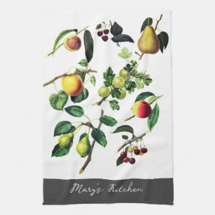 fruit art add your own text to custom kitchen towel