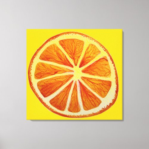 Fruit art orange citrus watercolor art pop art canvas print