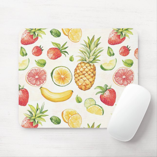 Fruit  Banana Lime Lemon Strawberry Pineappple Mouse Pad (With Mouse)