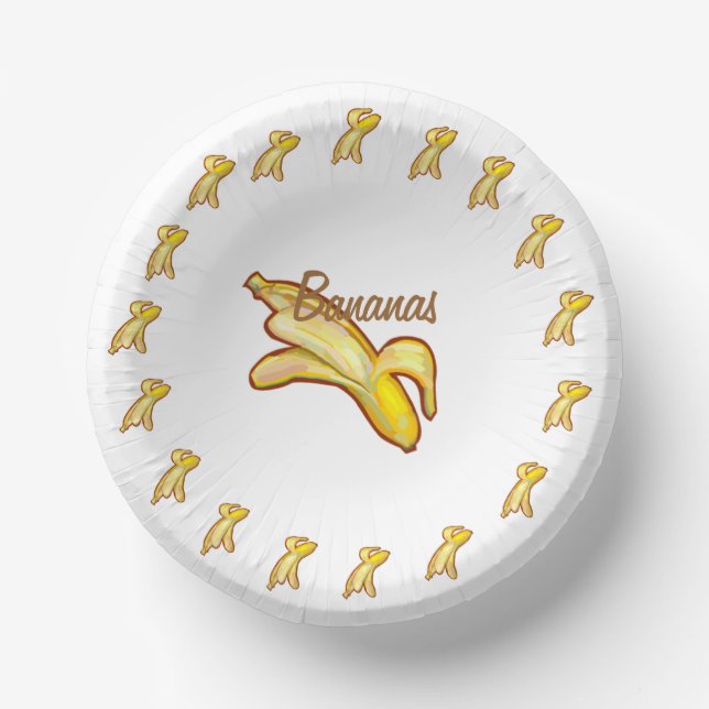 Fruit Bananas Banana Paper Bowls (Front)