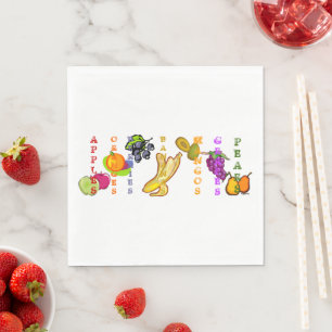 Fruit Bananas with Other Fruits Napkins