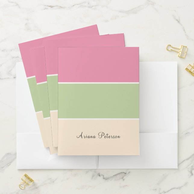Fruit Basket Color Script Horizontal Stripe Pocket Folder (In Situ)