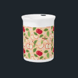 Fruit Basket Pattern Collection - Apples Beverage Pitcher<br><div class="desc">Fruit Basket Collection of 10 sweet and tasty fruits. The first one in this collection is the Apple pattern. Great for home decor and housewarming party gifts.</div>