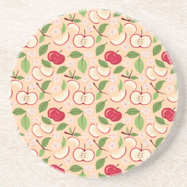Fruit Basket Pattern Collection - Apples  Coaster (Front)