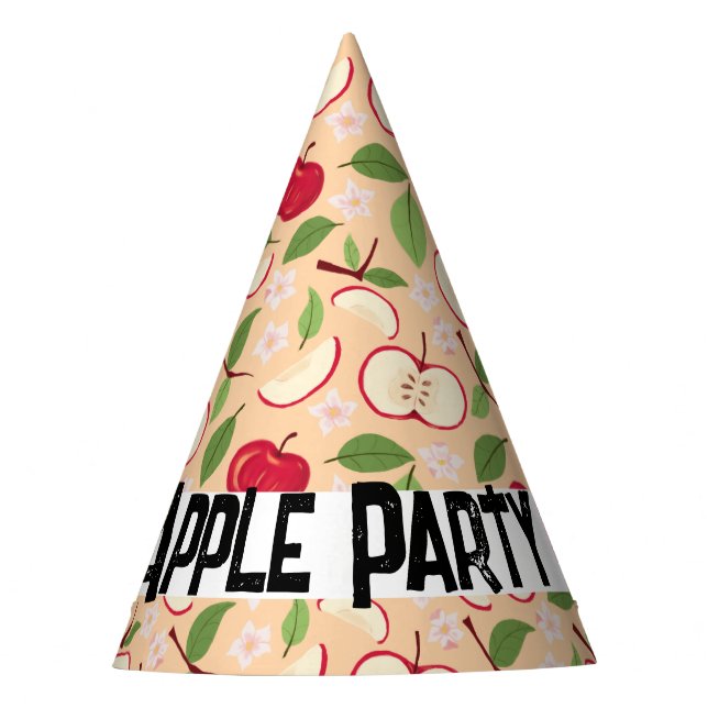 Fruit Basket Pattern Collection - Apples Party Hat (Front)