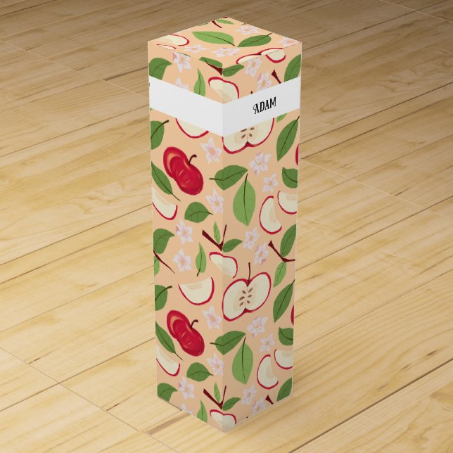 Fruit Basket Pattern Collection - Apples Wine Box (Front)
