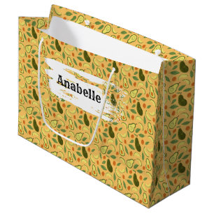 Fruit Basket Pattern Collection - Avocado Large Gift Bag