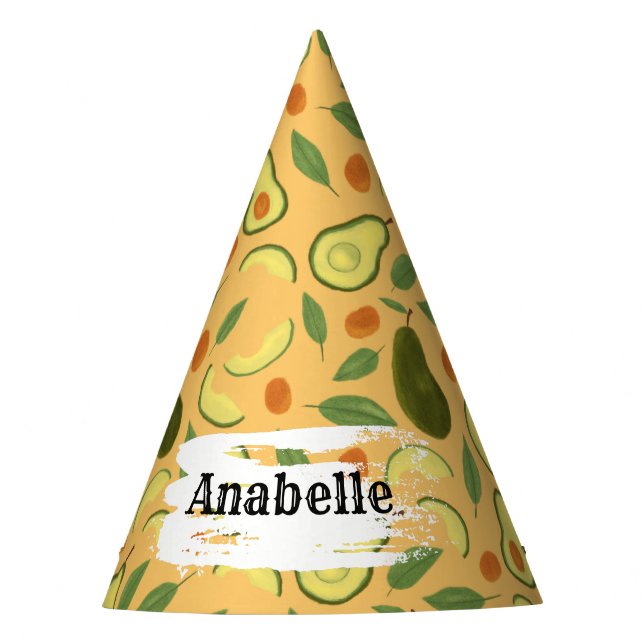 Fruit Basket Pattern Collection - Avocado Party Hat (Front)