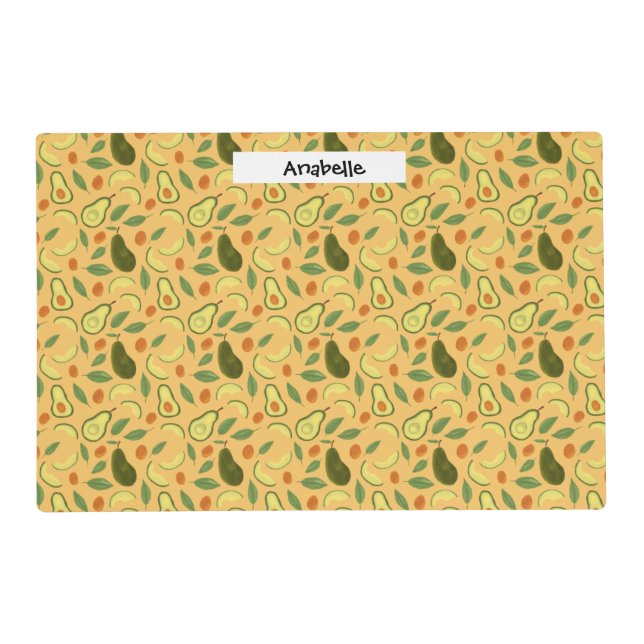 Fruit Basket Pattern Collection - Avocado Placemat (Front)