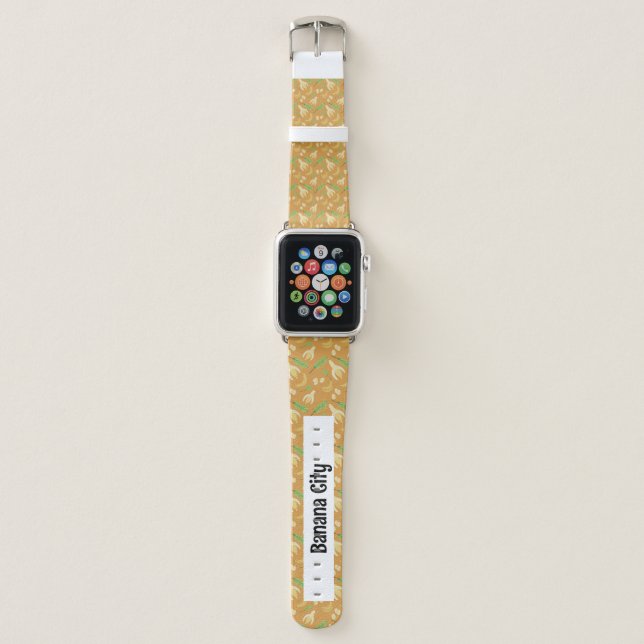 Fruit Basket Pattern Collection - Banana Apple Watch Band (Front)