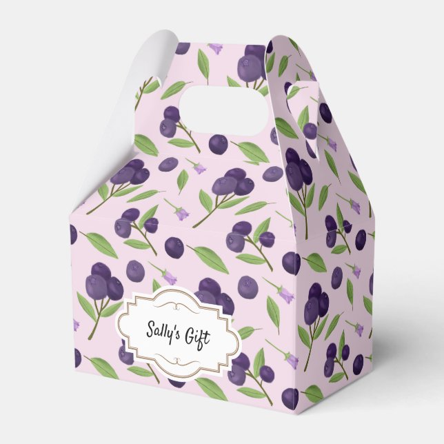 Fruit Basket Pattern Collection - Blueberries Favor Boxes (Front Side)