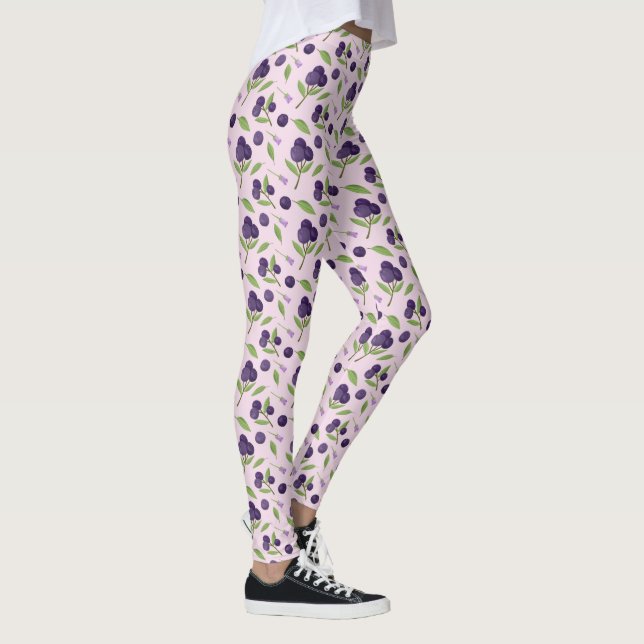 Fruit Basket Pattern Collection - Blueberries Leggings (Right)