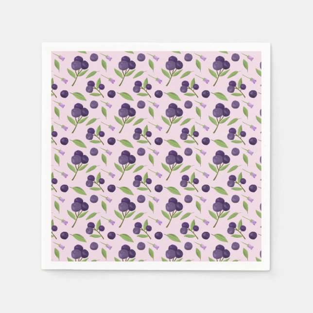 Fruit Basket Pattern Collection - Blueberries Napkins (Front)