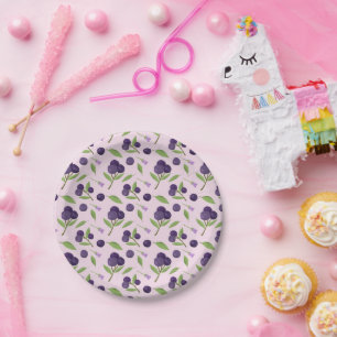 Fruit Basket Pattern Collection - Blueberries Paper Plates