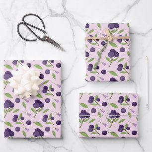 Fruit Basket Pattern Collection - Blueberries  Wrapping Paper Sheets