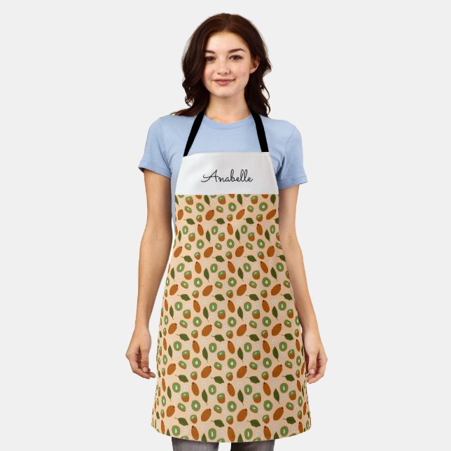 Fruit Basket Pattern Collection - Kiwi Apron (Worn)