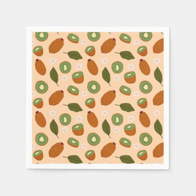 Fruit Basket Pattern Collection - Kiwi Napkins (Front)