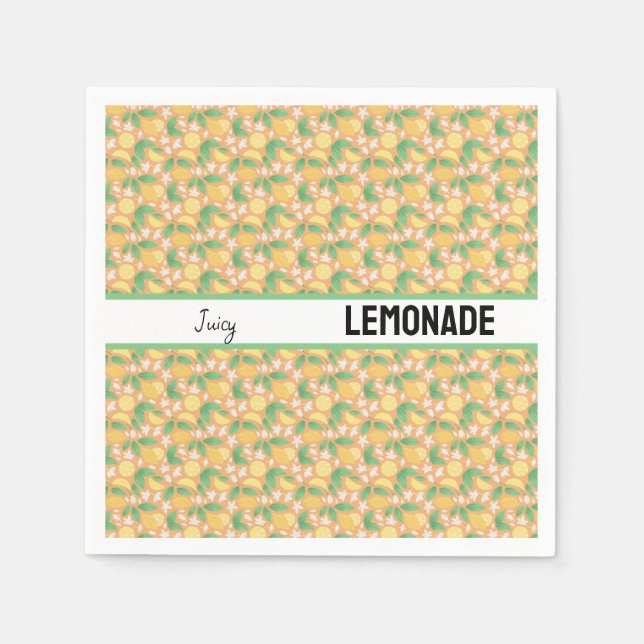 Fruit Basket Pattern Collection - Lemon Napkins (Front)