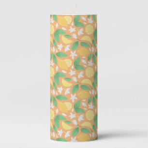 Fruit Basket Pattern Collection - Lemon Pillar Candle