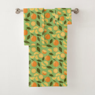 Fruit Basket Pattern Collection - Oranges Bath Towel Set