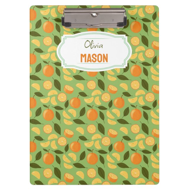 Fruit Basket Pattern Collection - Oranges Clipboard (Front)