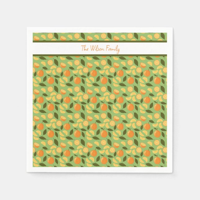 Fruit Basket Pattern Collection - Oranges Napkins (Front)