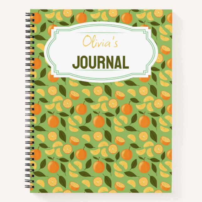 Fruit Basket Pattern Collection - Oranges Notebook (Front)