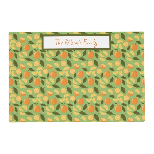 Fruit Basket Pattern Collection - Oranges Placemat (Front)