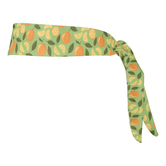 Fruit Basket Pattern Collection - Oranges Tie Headband (Rotate 90)
