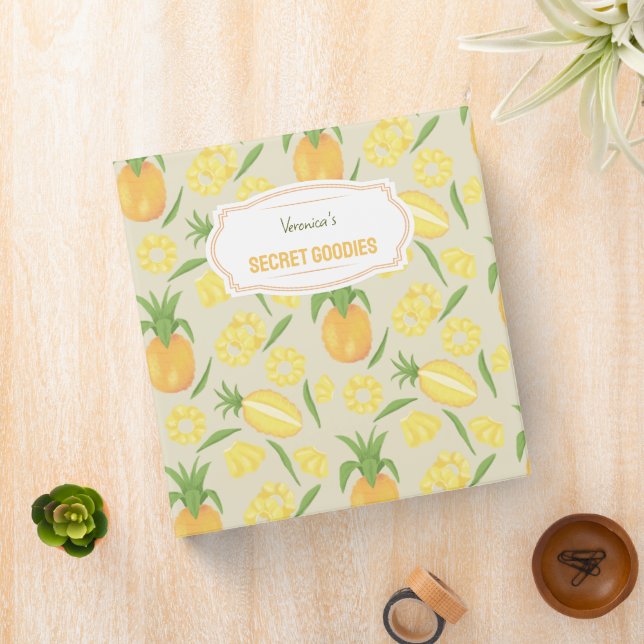 Fruit Basket Pattern Collection - Pineapples 3 Ring Binder (In Situ)