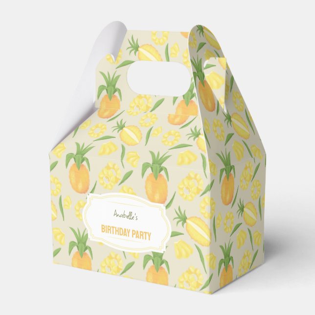Fruit Basket Pattern Collection - Pineapples Favor Boxes (Front Side)