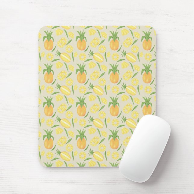 Fruit Basket Pattern Collection - Pineapples Mouse Pad (With Mouse)