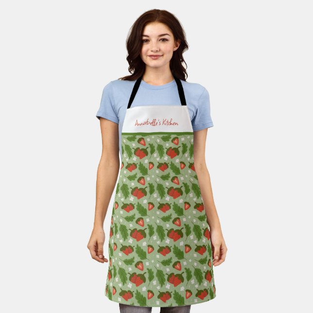 Fruit Basket Pattern Collection - Strawberries Apron (Worn)