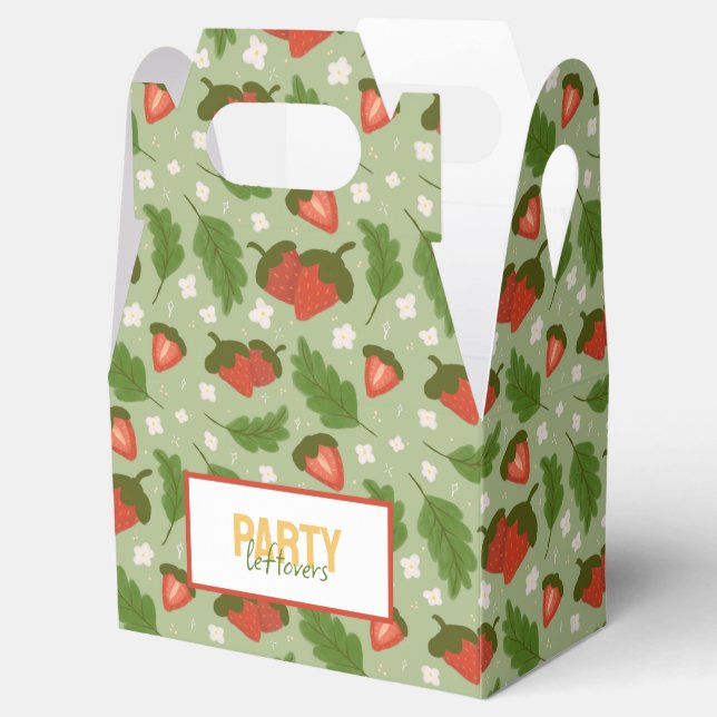 Fruit Basket Pattern Collection - Strawberries Favor Boxes (Opened)