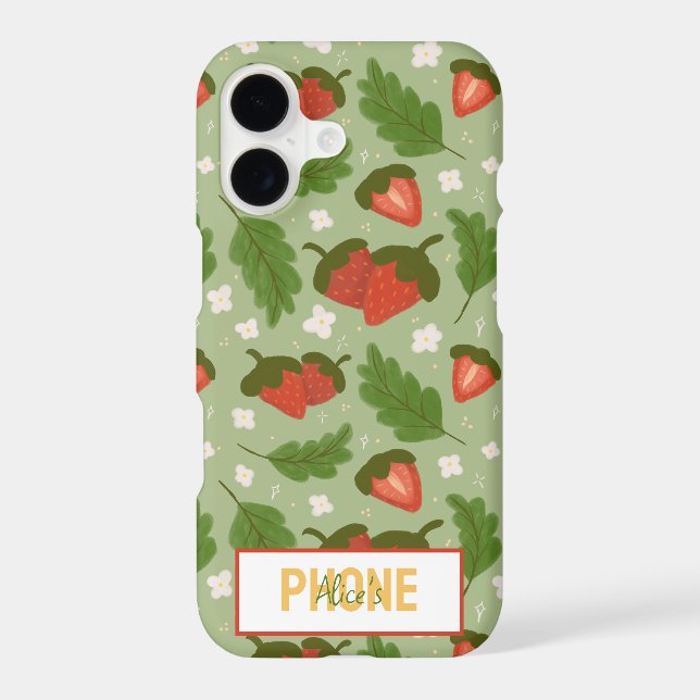 Fruit Basket Pattern Collection - Strawberries Iphone Case (Back)