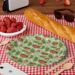 Fruit Basket Pattern Collection - Strawberries Paper Plates