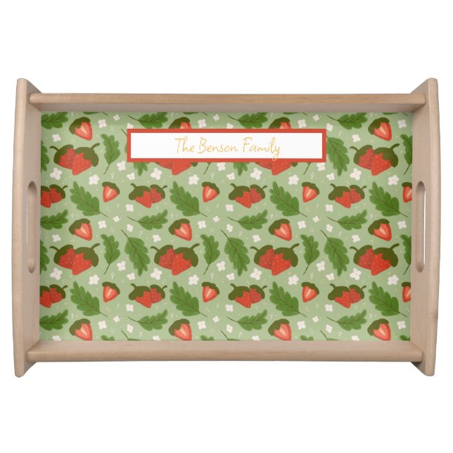 Fruit Basket Pattern Collection - Strawberries Serving Tray (Front)