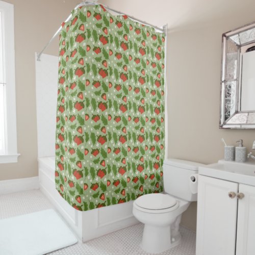 Fruit Basket Pattern Collection _ Strawberries Shower Curtain