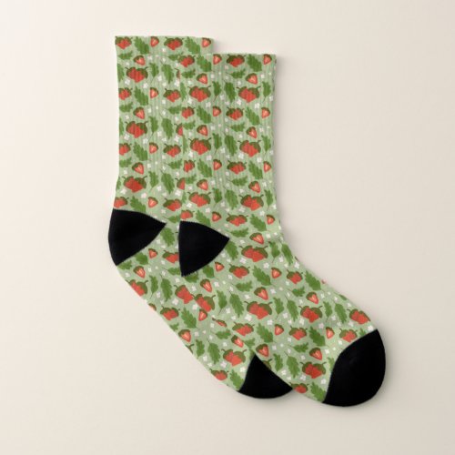 Fruit Basket Pattern Collection _ Strawberries Socks